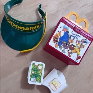 McDonald's Kids Visor and Happy Meal Box Set - Green and Red